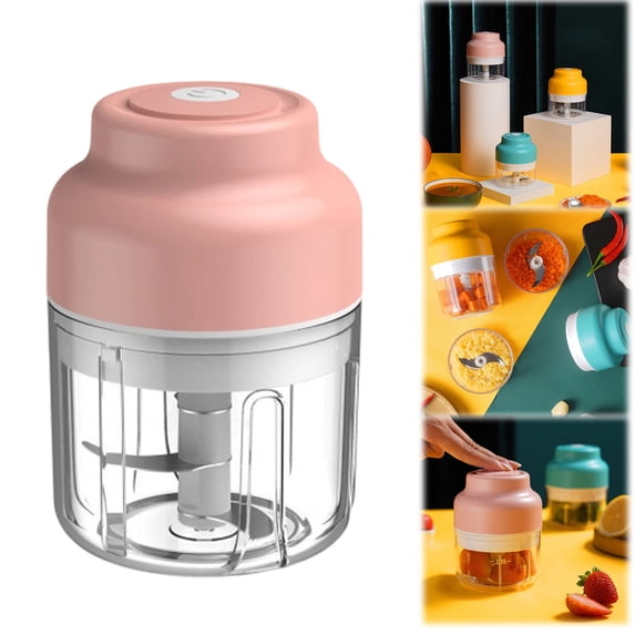 1Pc Electric Mini Garlic Chopper,Portable Electric Mini Food Chopper,Portable Veggie Chopper,Garlic Grinder Masher Onion Chopper,Stainless Steel Blades,Auto Shut Off,Small Wireless Food Processor