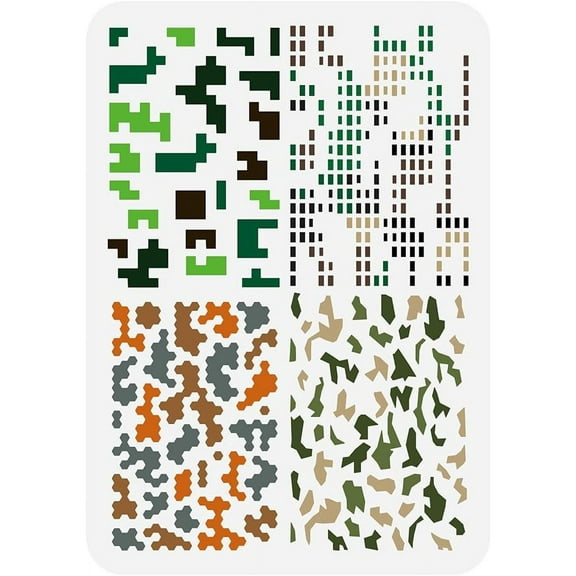 1Pc Electronic Camouflage Painting Stencil Plaid Camouflage Drawing Template Cellular Camo Tactical Game Decoration Stencil for Painting