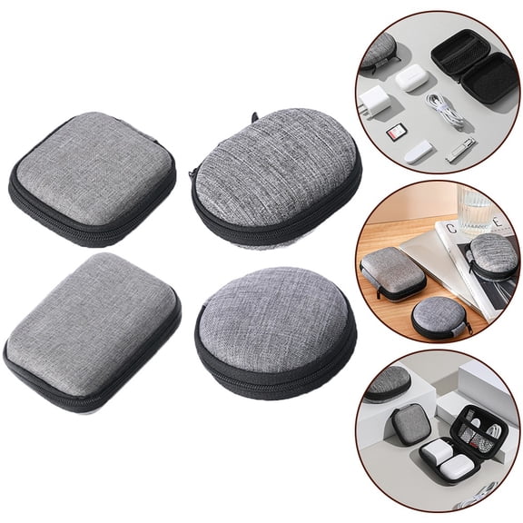 1Pc Electronic Storage Bag Cable Organizer Pouch Electronic Accessories Carry Multifunctional Headphone Storage Bag Storage Bags Rectangular shape Smile Home