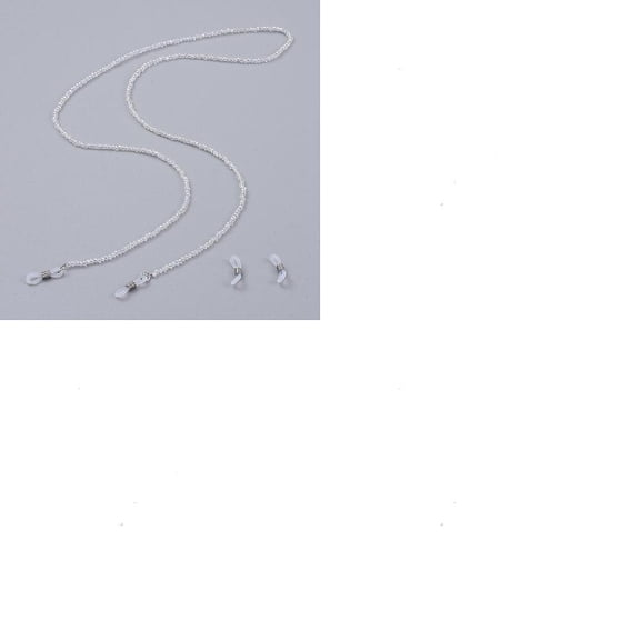 1Pc Electroplate Glass Beads Eyeglasses Chains Neck Strap for Eyeglasses with Loop Ends Clear 31.3 inch(79.5cm) DIY