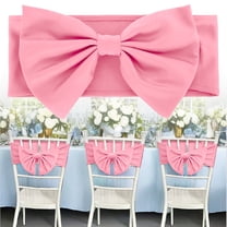 1Pc Elegant Christmas Chair Sashes Bows Covers,Christmas Reusable Bows Chair Cover Tie Back Sashes for Home Wedding Reception Banquet Party Supplies,Chair Sashes Bow Ties Without Buckle,Pink,14x5.5"
