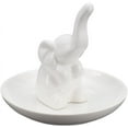 thumbnail image 1 of 1Pc Elephant Shape Porcelain Jewelry Plate Storage Tray White for Rings Necklaces Earring 100x95mm, 1 of 5