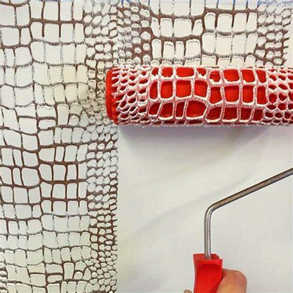 1Pc Embossed Rubber Drum Print Roller Paint Liquid Wallpaper Diatom Ooze Embossed Mold