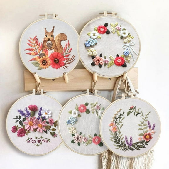 1Pc Embroidery Material Package, 1Pc Embroidery Frame Embroidery Cross Stitch Kit Set for Beginners-Handmade Embroidery Diy Craft Diy Knitting Diy