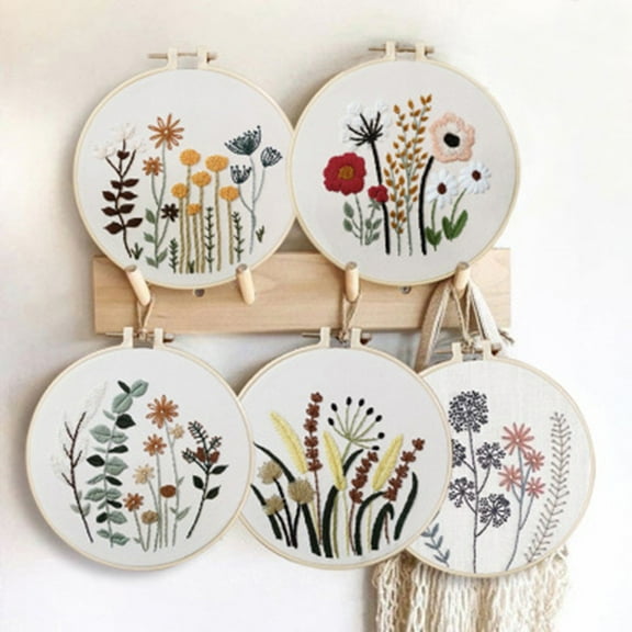 1Pc Embroidery Material Package + 1Pc Embroidery Frame Embroidery Cross Stitch Kit Set for Beginners-Handmade Embroidery Diy Craft Diy Knitting Diy