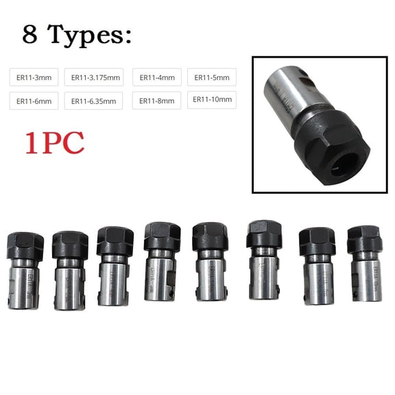1Pc Er11 Chuck Spindle Collet Motor Shaft Extension Rod Lathe Tools Cutter Rod Er11-6.35Mm Fangkenuo