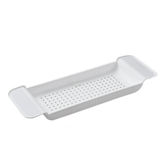1Pc Expandable Bathtub Tray Stable Placement Plastic Material Draining Design Bath Caddy Tray Tub Table for Bathroom