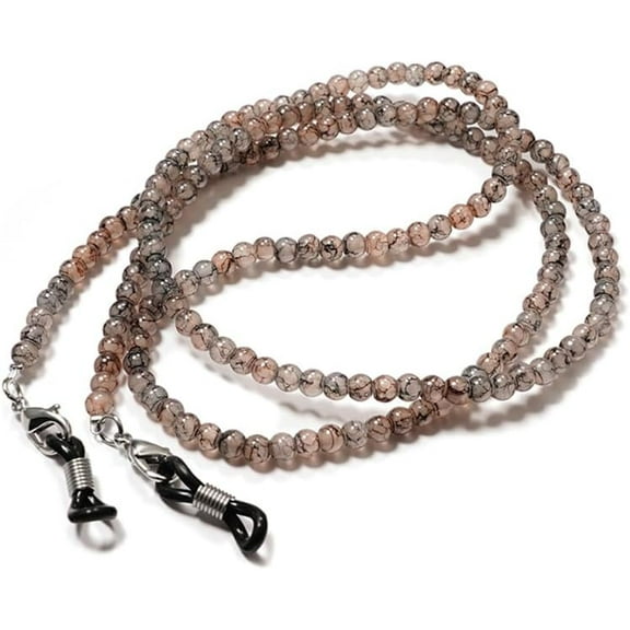 1Pc Eyeglasses Chain 713mm Gray Glass Round Beaded Neck Strap Eye Glasses Cord Stylish Neck Lanyard for Women Reading Writing Everyday Wear Gray DIY