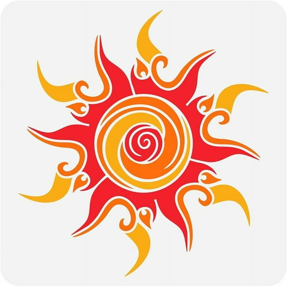 1Pc Fancy Sun Painting Stencil Template 11.8x11.8inch for Painting on Wood Signs Wall Tiles