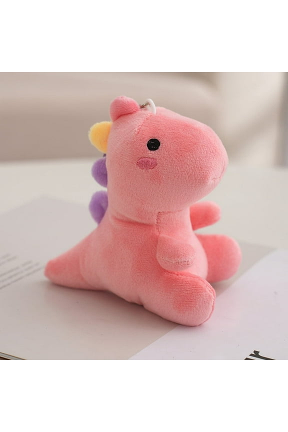 1Pc Fashion Cartoon Soft Plush Animal Cute Plush Dinosaur Keychain Doll Toy Car Keyring Bag Pendant Jewelry