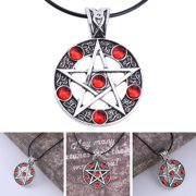 1Pc Fashion Invert Pentacle Star Pewter Pendant Cosplay Necklace