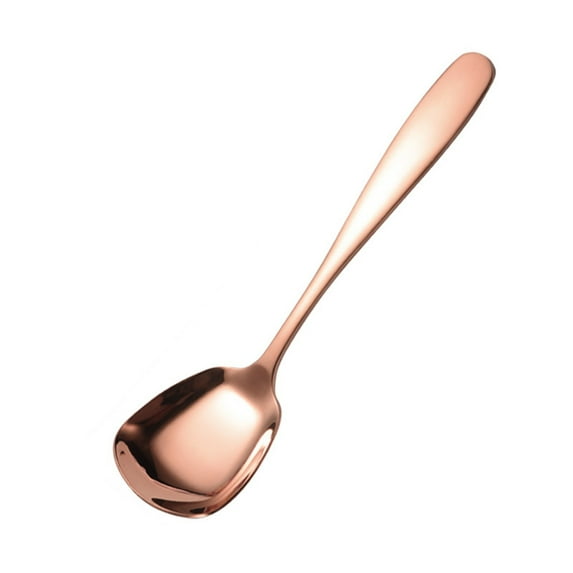 1Pc Fashion Korean Style Thick Heavy Weight Stainless Steel Soup Spoons Table Spoons Dinner Spoons Rice Spoons Flat Square Spoon
