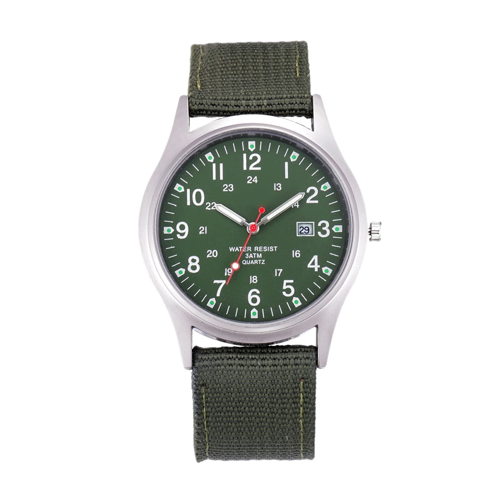 Cuena Men Fashion Military Stainless Steel Analog Date Sport Quartz Wrist  Watch