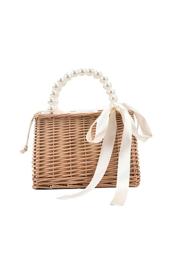 1Pc Fashionable Straw Handbag Woman Beach Bag Pouch Rural Portable Bag