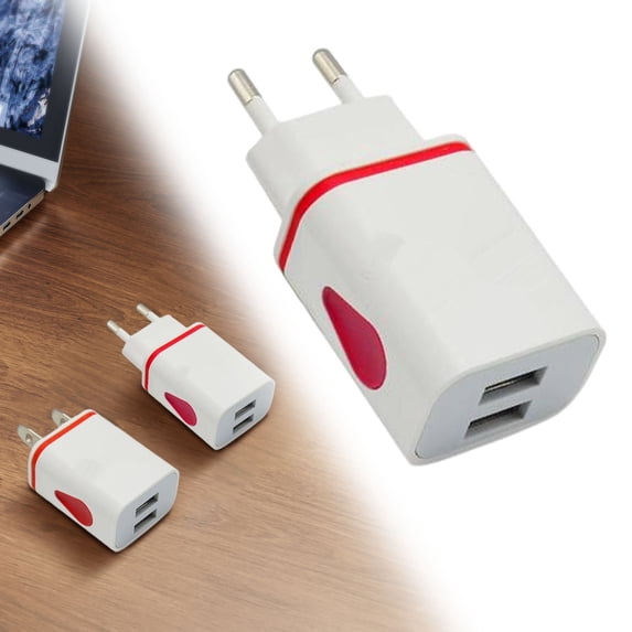 1Pc Fast USB Wall Charger,Charging Block Bulk Adapter,Water Drop Glowing USB Smartphone Charger,Europe Charger Block Dual Port Plug,Wall Mount Portable Fast Charger Replacement for Most Smartphones