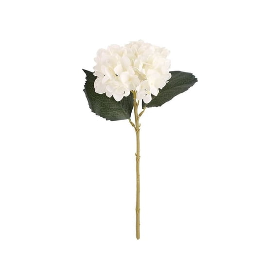 1Pc Faux White Hydrangeas, Fake Flowers Artificial Silk Hydrangea Flower with Stems for Home Table Wedding Party Decor — LAILLSH