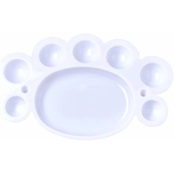1Pc Feet Shape Art Painting Palette White Plastic Paint Pallet Drawing Color Mixing Tray Artist Tool Supplies with 8 Wells