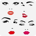 thumbnail image 1 of 1Pc Female Face Painting Stencil Reusable Facial Expression Stencil, 1 of 9