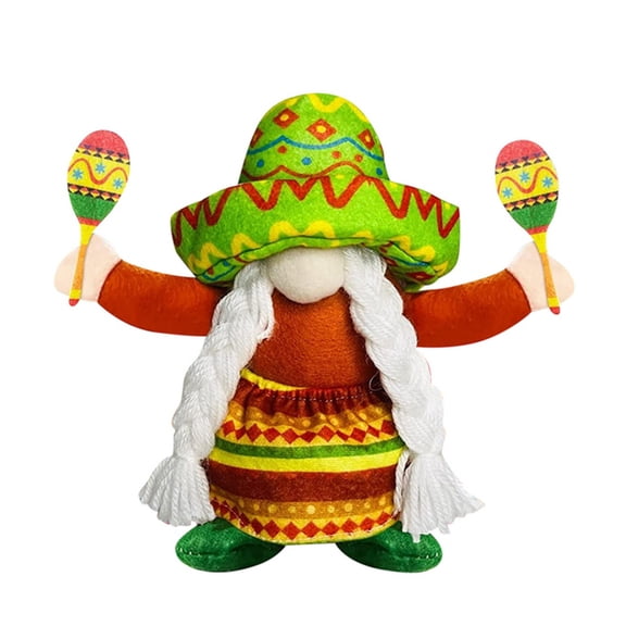 1Pc Fiesta Gnome Couple Cinco de Mayo Tomte Mexican Taco Tuesday Elf Dwarf Nisse Scandinavian Folklore Sombrero Ornaments Home Kitchen Tiered Tray Decor
