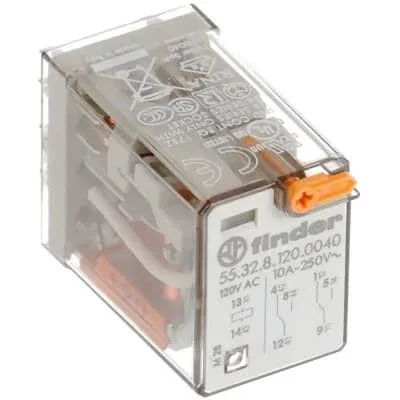 1Pc Finder 55.34.9.024.0060 Ind. Plug-In Relay, 4Pdt 7A, 24V Dc Coil, Agni Cont