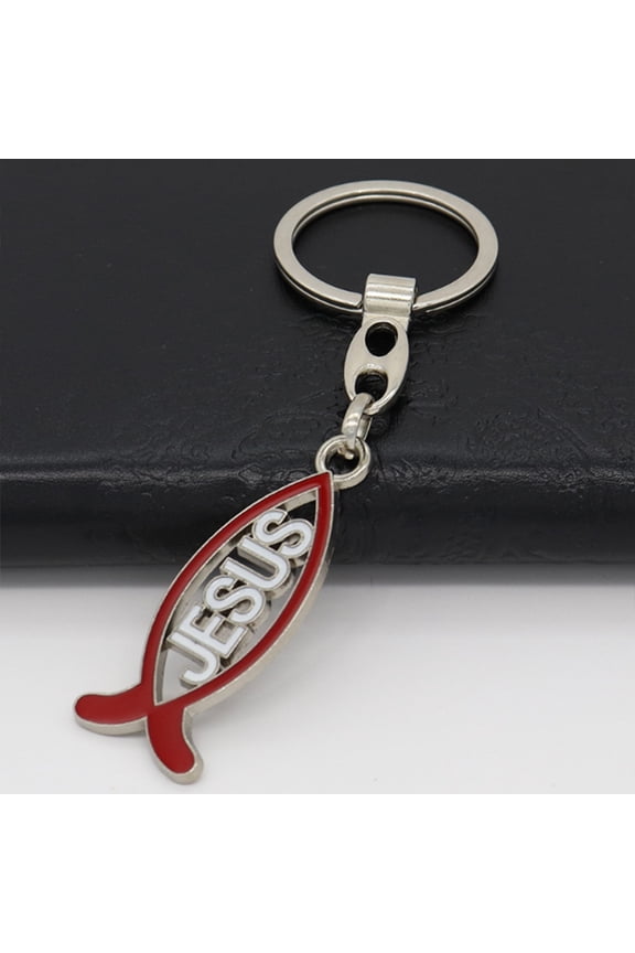1Pc Fish Keychain Jesus Charm Pendant Catholic Home Chapel Decor Christian Gift