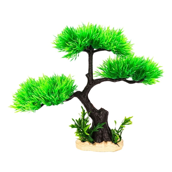 1Pc Fish Tank Decor Green Aquarium Plastic Pine Tree with Realistic Lifelike Appearance