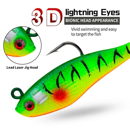 1Pc Fishing Lure Silicone Metal 7.5Cm/9.5G Soft Fishing Lure Swim Tail Jigging Wobbler Swimbait Bass Pike Tackle Lures Parts Color A Fangkenuo