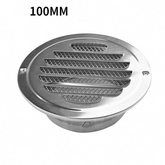 1Pc Flat Round Air Vent Stainless Steel Grill Metal Cover Circle Ducting Ventilation ⌀80Mm 100Mm Outdoor Air Circulation
