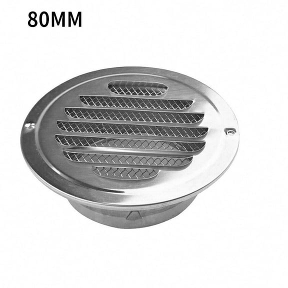 1Pc Flat Round Air Vent Stainless Steel Grill Metal Cover Circle Ducting Ventilation ⌀80Mm 100Mm Outdoor Air Circulation