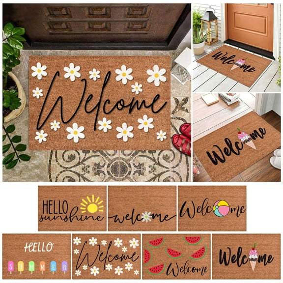 1Pc Floor Mat Summer Welcome Sign Hello Sunshine Doormat Funny Cute Doormat Door Mat Welcome Friends Doormat Funny Doormat New Home Door Mat Carpet