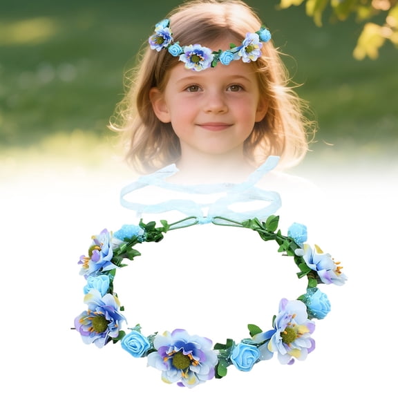 1Pc Flower Crown Head Wreath For Party,Plastic Blue
