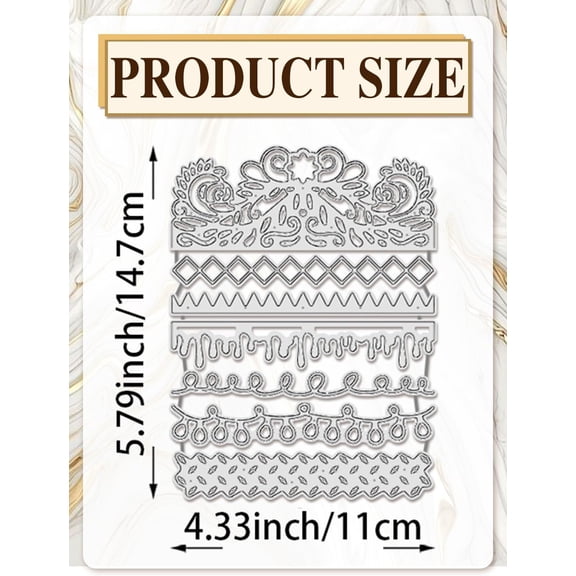 1Pc Flowers Borders Cutting Dies Carbon Steel Cutting Dies Stencils Scrapbooking Template for DIY Scrapbooking Photo Album Decorative Embossing Paper Card 155x112x0.8mm