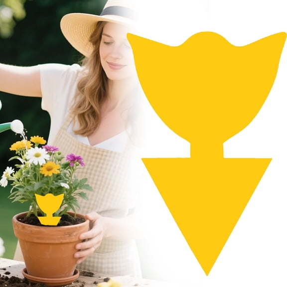 1Pc Flying Insect Traps for Plants,Yellow Sticky Traps for Gnat, Fly& Flying Bug, Indoor Outdoor Flying Bug Catcher for Pots,Garden & Kitchen,Fruit Fly Traps Fungus Gnat Traps Yellow Sticky Bug Traps
