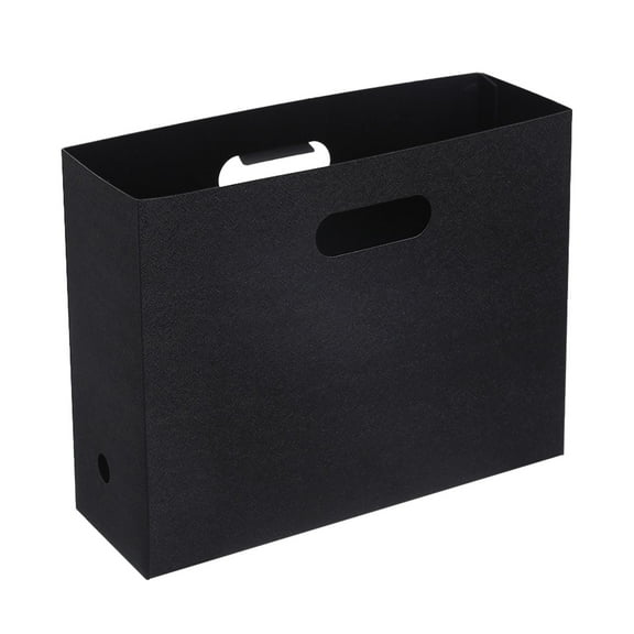 1Pc Folding Storage Basket,Fabric Cube Organizer with Dual Handles Foldable Cube Storage Baskets,Storage Bins,Desktop Organization File Storage Box Book Clip Stand for Office Document Storage(Black)