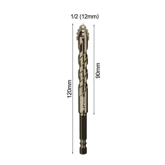 1Pc Four-Flute Serrated Eccentric Drill Punching Triangle Drill Bit For Glass Ceramic Concrete Brick Drilling Tools 6-12Mm