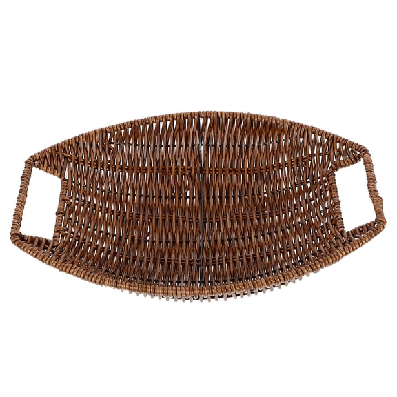 FONDOTIN Retro Woven Fruit Basket Brown PP and Iron Wire Home Kitchen Storage Organizer 1 Pc