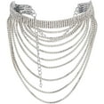 thumbnail image 1 of 1Pc Full Rhinestone Necklace Layered Choker Necklaces Crystal Neck Chain Festival Party Necklace Jewelry, 1 of 8