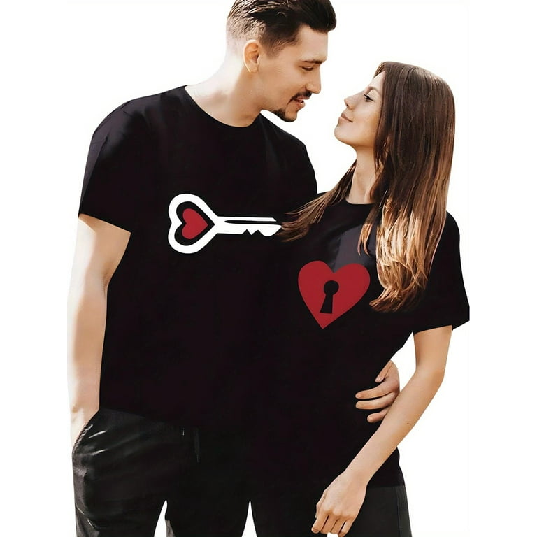 1Pc Funny Matching Couples Shirt, Christmas Couples T-shirts For