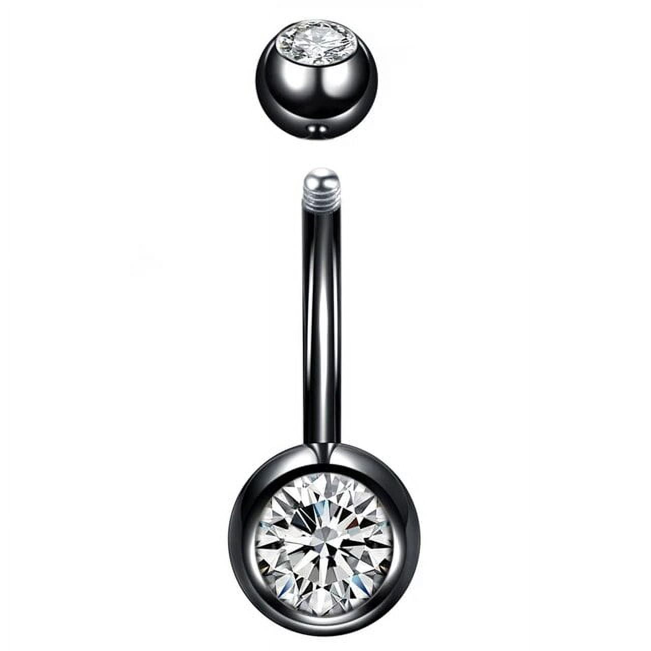 1Pc G23 Titanium Navel Piercing Ombligo Belly Button Rings Gold Plated