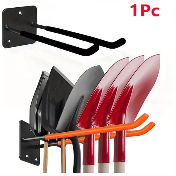 1Pc Garage Storage Hook for Gardening Tools,Wall Hook,Garage Organization and Storage,Shovel and Rake Hook Organizer,Yard Tool Rack,Garage Supplies,Black-1Pc