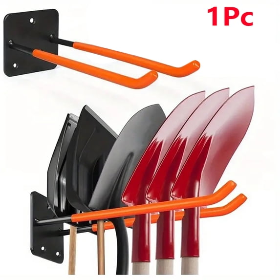 1Pc Garage Storage Hook for Gardening Tools,Wall Hook,Garage Organization and Storage,Shovel and Rake Hook Organizer,Yard Tool Rack,Garage Supplies,Orange-1Pc