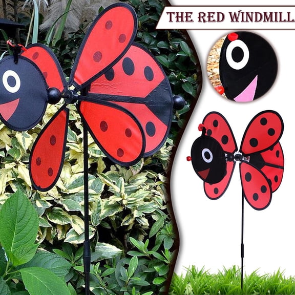 1Pc Garden Decoration Bee Windmill Wind Spinner Garden Stake Kinetic Outdoor Decor