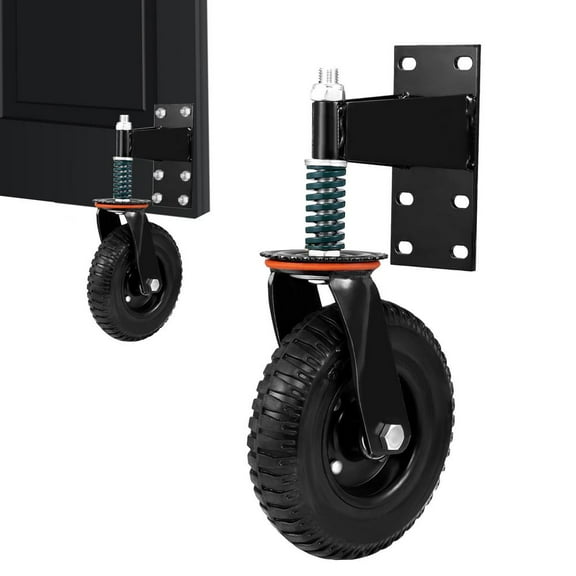 1Pc Gate Caster, Spring Loaded Caster Wheel 8-Inch, 360 Degree Rotation, 600 Lbs Load Capacity Fence Wheel for Uneven Floors