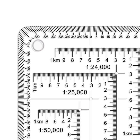 1Pc Geographic Coordinate Ruler Multi-Coordinate Position Flexible Map Scale And Protractor For Construction Engineering Survey