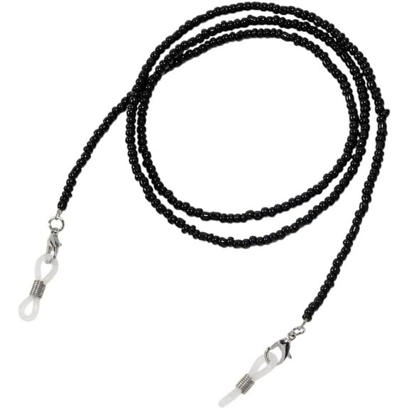 1Pc Glass Beaded Eyeglasses Chain 705x3mm Black Neck Strap Eye Glasses Cord Stylish Neck Lanyard for Women Reading Writing Everyday Wear