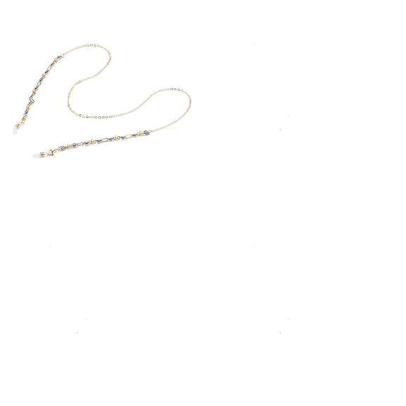 1Pc Glass Eyeglasses Chains Brass Cable Chains Neck Strap for Eyeglasses with Loop Ends Dodger Blue Golden 27.63 inch(70.2cm) DIY