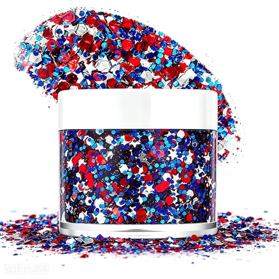 1Pc Glitter Gel Patriotic Party Glitter Gel Plastic For 4Th Of July Party Blue