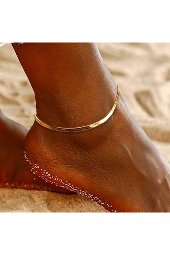 1Pc Golden Snake Shape Anklet Fashionable Foot Chain with Adjustable Durable Design