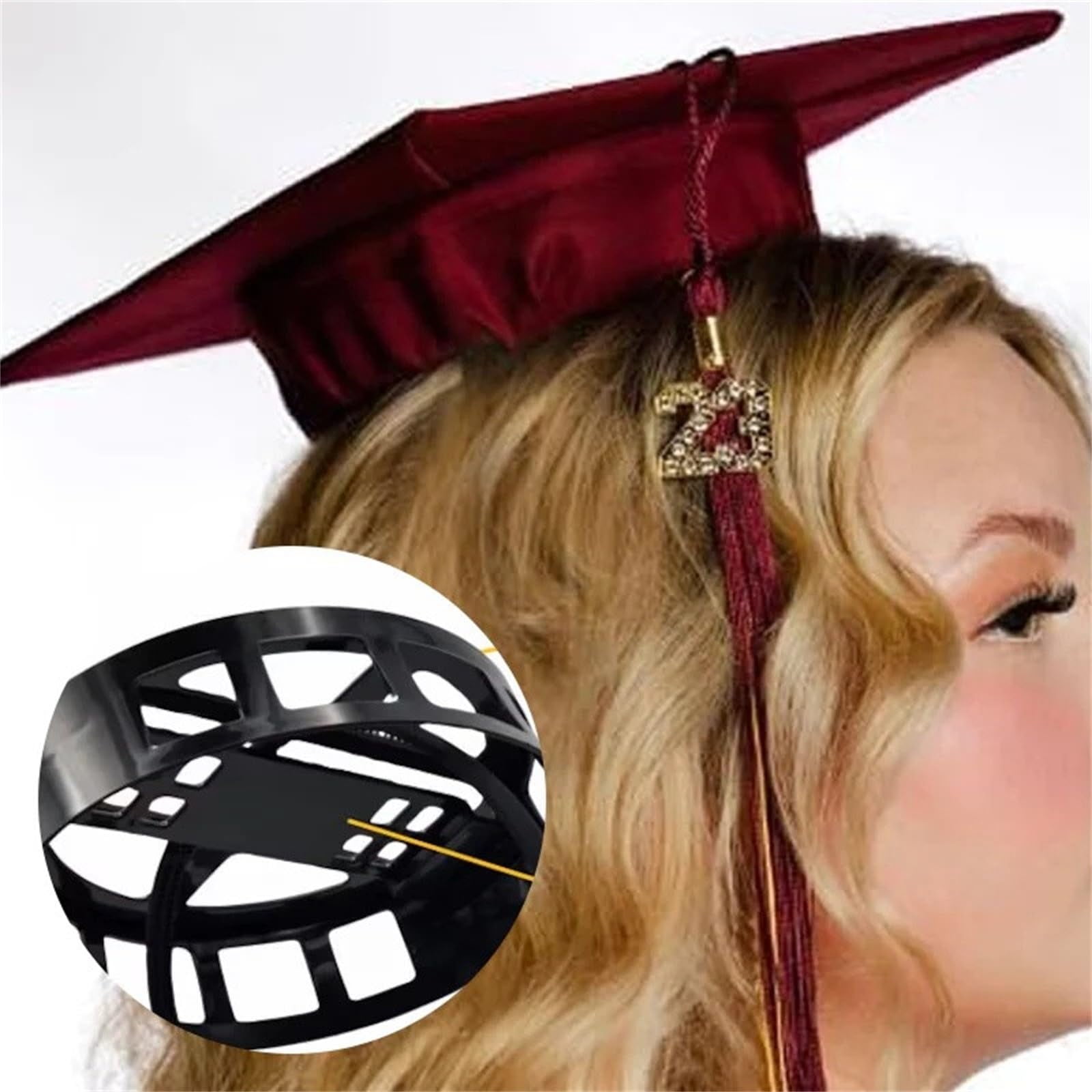1Pc Graduation Cap Headband Holder, Adjustable Secures Headband Insert