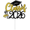 thumbnail image 1 of 1Pc Graduation Party Cake Decorative Topper, Class Of 2026 High School & College Graduation Cake Insert, Yellow Cake Topper For Graduation Celebration Decorations, 1 of 5